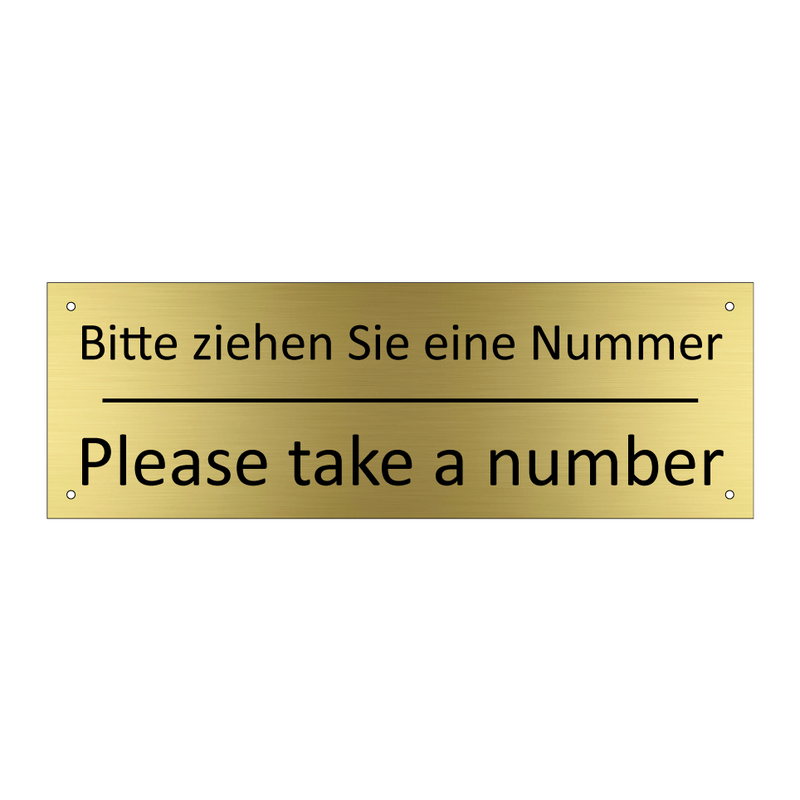 Bitte ziehen Sie eine Nummer - Please take a number