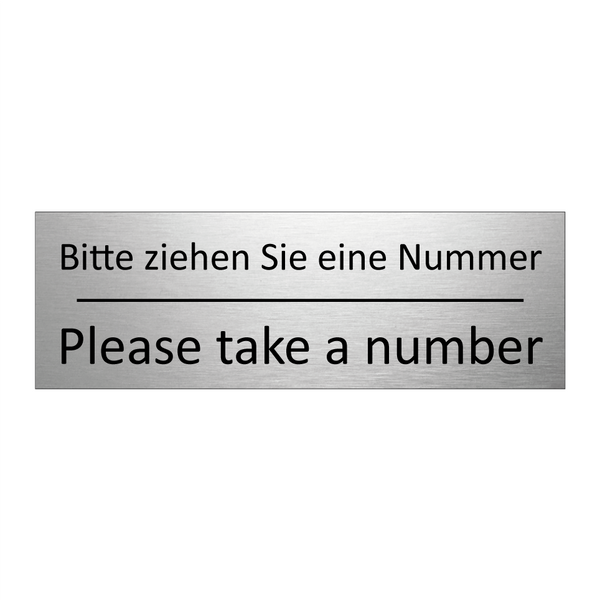 Bitte ziehen Sie eine Nummer - Please take a number