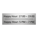 Happy Hour: 17:00 – 19:00 - Happy Hour: 5 PM – 7 PM