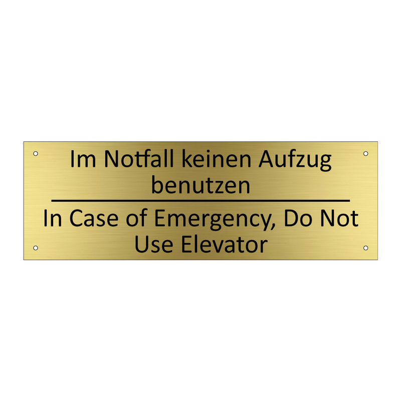 Im Notfall keinen Aufzug benutzen /.../ - In Case of Emergency, Do Not Use /.../
