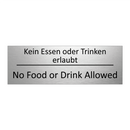 Kein Essen oder Trinken erlaubt /.../ - No Food or Drink Allowed