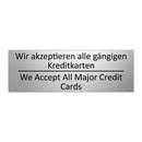 Wir akzeptieren alle gängigen /.../ - We Accept All Major Credit Cards /.../
