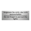 Vergessen Sie nicht, das Licht /.../ - Do not forget to put out the lights /.../