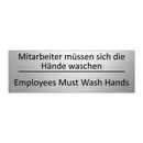 Mitarbeiter müssen sich die Hände /.../ - Employees Must Wash Hands
