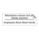 Mitarbeiter müssen sich die Hände /.../ - Employees Must Wash Hands