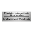 Mitarbeiter müssen sich die Hände /.../ - Employees Must Wash Hands