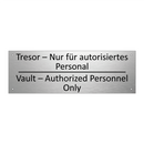 Tresor – Nur für autorisiertes /.../ - Vault – Authorized Personnel Only /.../