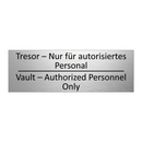 Tresor – Nur für autorisiertes /.../ - Vault – Authorized Personnel Only /.../