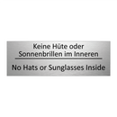 Keine Hüte oder Sonnenbrillen /.../ - No Hats or Sunglasses Inside