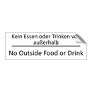 Kein Essen oder Trinken von außerhalb /.../ - No Outside Food or Drink