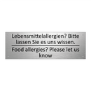 Lebensmittelallergien? Bitte lassen /.../ - Food allergies? Please let us /.../