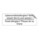Lebensmittelallergien? Bitte lassen /.../ - Food allergies? Please let us /.../