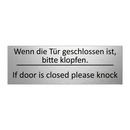 Wenn die Tür geschlossen ist, /.../ - If door is closed please knock