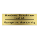 Bitte räumen Sie nach Ihrem Hund /.../ - Please pick up after your dog