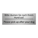 Bitte räumen Sie nach Ihrem Hund /.../ - Please pick up after your dog