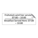 Frühstück wird hier serviert: /.../ - Breakfast Served Here: 07:00 – /.../