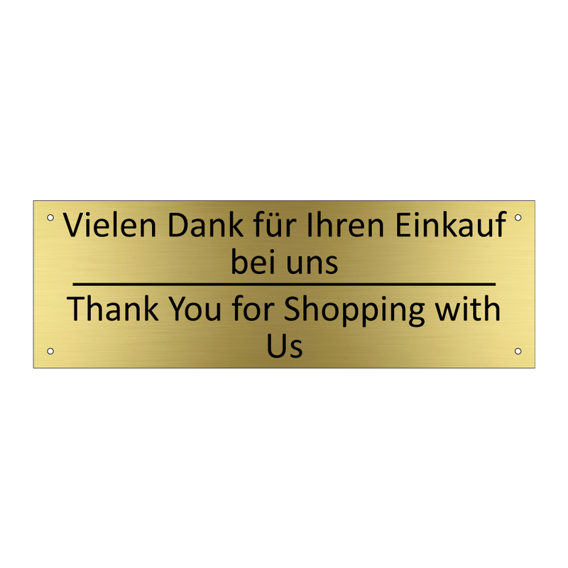 Vielen Dank für Ihren Einkauf /.../ - Thank You for Shopping with Us