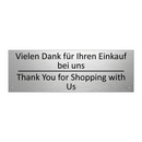 Vielen Dank für Ihren Einkauf /.../ - Thank You for Shopping with Us