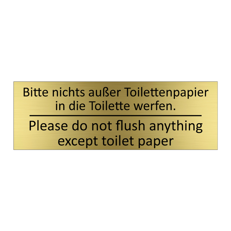 Bitte nichts außer Toilettenpapier /.../ - Please do not flush anything except /.../
