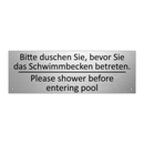 Bitte duschen Sie, bevor Sie das /.../ - Please shower before entering /.../