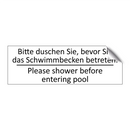 Bitte duschen Sie, bevor Sie das /.../ - Please shower before entering /.../