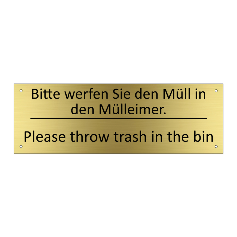 Bitte werfen Sie den Müll in den /.../ - Please throw trash in the bin