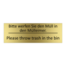 Bitte werfen Sie den Müll in den /.../ - Please throw trash in the bin