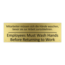 Mitarbeiter müssen sich die Hände /.../ - Employees Must Wash Hands Before /.../