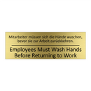 Mitarbeiter müssen sich die Hände /.../ - Employees Must Wash Hands Before /.../