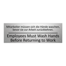 Mitarbeiter müssen sich die Hände /.../ - Employees Must Wash Hands Before /.../