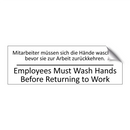 Mitarbeiter müssen sich die Hände /.../ - Employees Must Wash Hands Before /.../