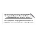Die Verwaltung übernimmt keine /.../ - The management can accept no responsibility /.../