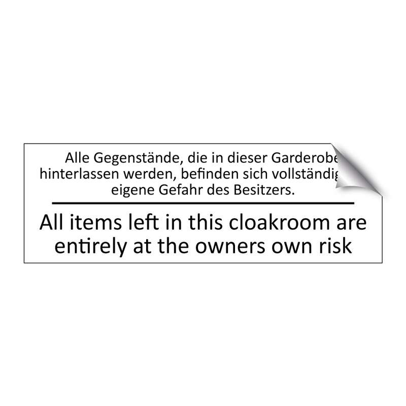 Alle Gegenstände, die in dieser /.../ - All items left in this cloakroom /.../