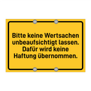 Bitte keine Wertsachen unbeaufsichtigt lassen. Dafür wird keine Haftung übernommen.