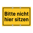 Bitte nicht hier sitzen