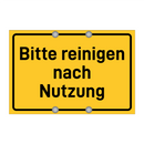 Bitte reinigen nach Nutzung