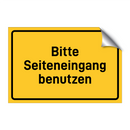 Bitte Seiteneingang benutzen