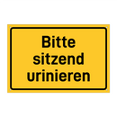 Bitte sitzend urinieren