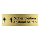 Sicher bleiben Abstand halten
