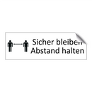 Sicher bleiben Abstand halten