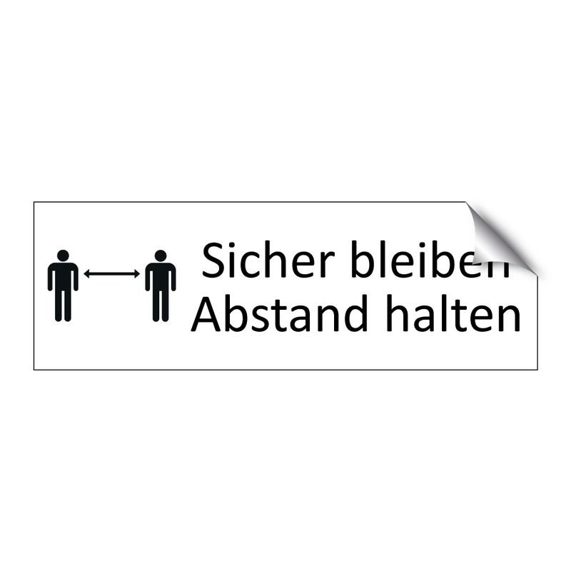 Sicher bleiben Abstand halten