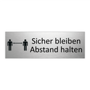 Sicher bleiben Abstand halten