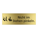 Nicht im Stehen pinkeln.