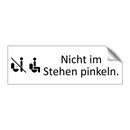 Nicht im Stehen pinkeln.