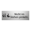 Nicht im Stehen pinkeln.