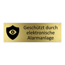 Geschützt durch elektronische Alarmanlage