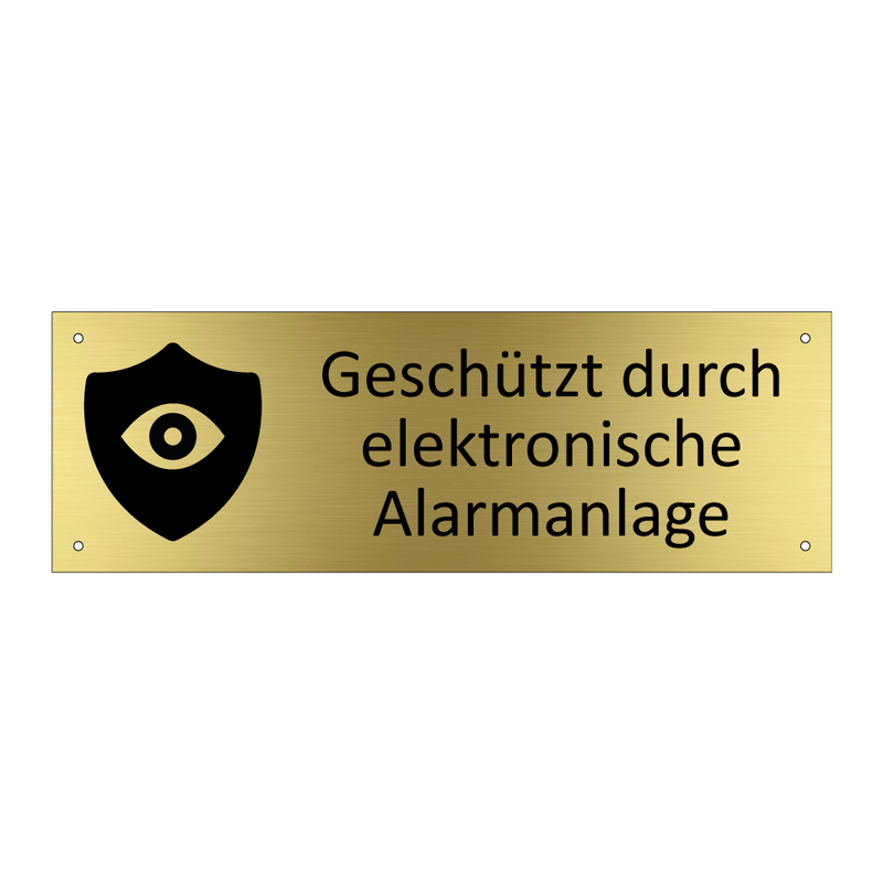 Geschützt durch elektronische Alarmanlage