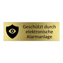 Geschützt durch elektronische Alarmanlage