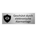 Geschützt durch elektronische Alarmanlage