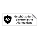 Geschützt durch elektronische Alarmanlage